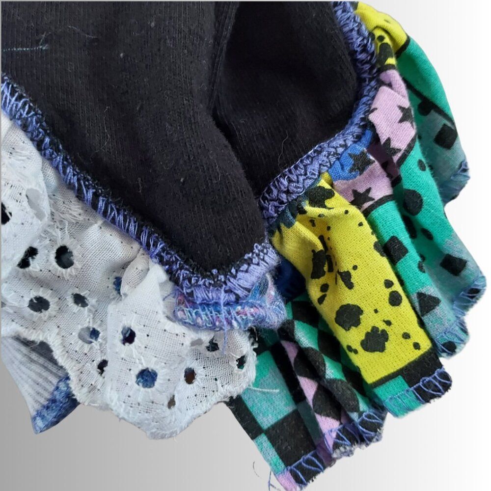 Black Patchwork Ruffle Top (2X) - Picture 2 of 4